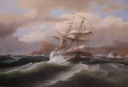 Thomas Birch An American Ship in Distress oil painting on canvas